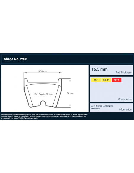 Pagid 2931 Audi RS3 8v / TT RS FV3