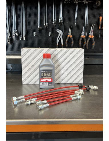 Abarth 595 braided brake hoses kit for Brembo calipers