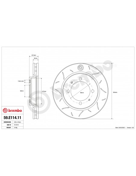Brembo Ty3 front rotors 284 mm Abarth 500