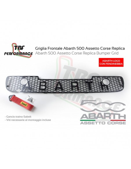 Assetto Corse Abarth 500 bumper grid, abarth logo, WITH foglights